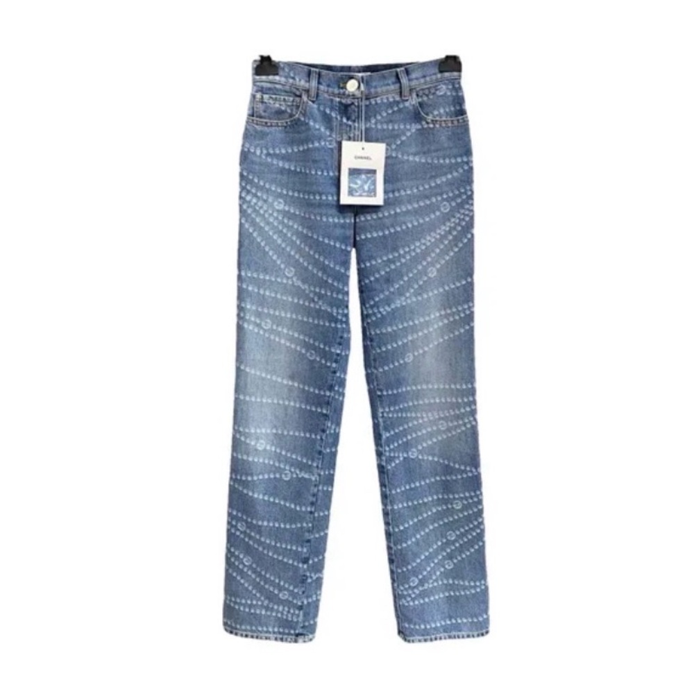 Chanel 25P Jeans - Straight Leg - Blue Size 40